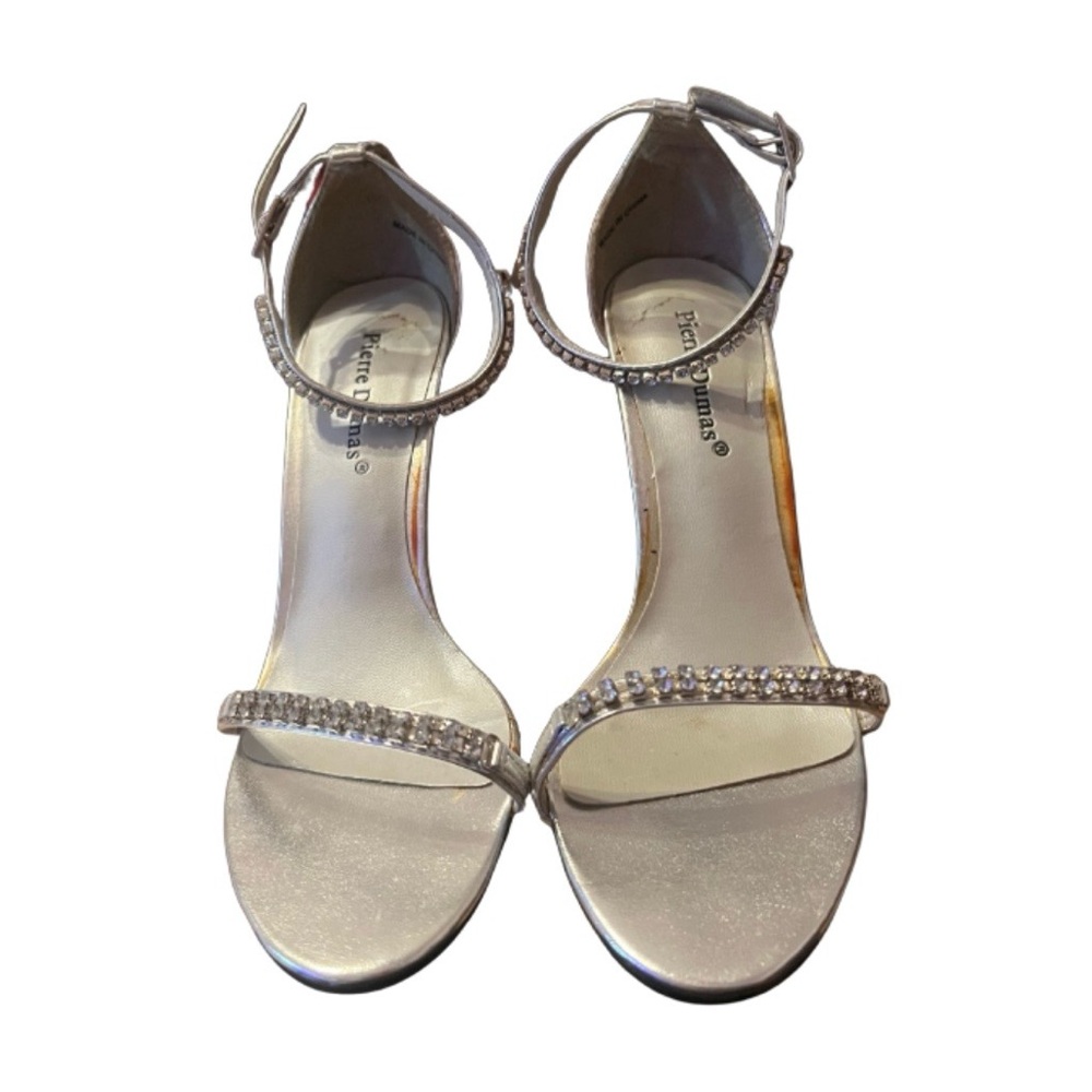Pierre Dumas Silver Strappy Heels